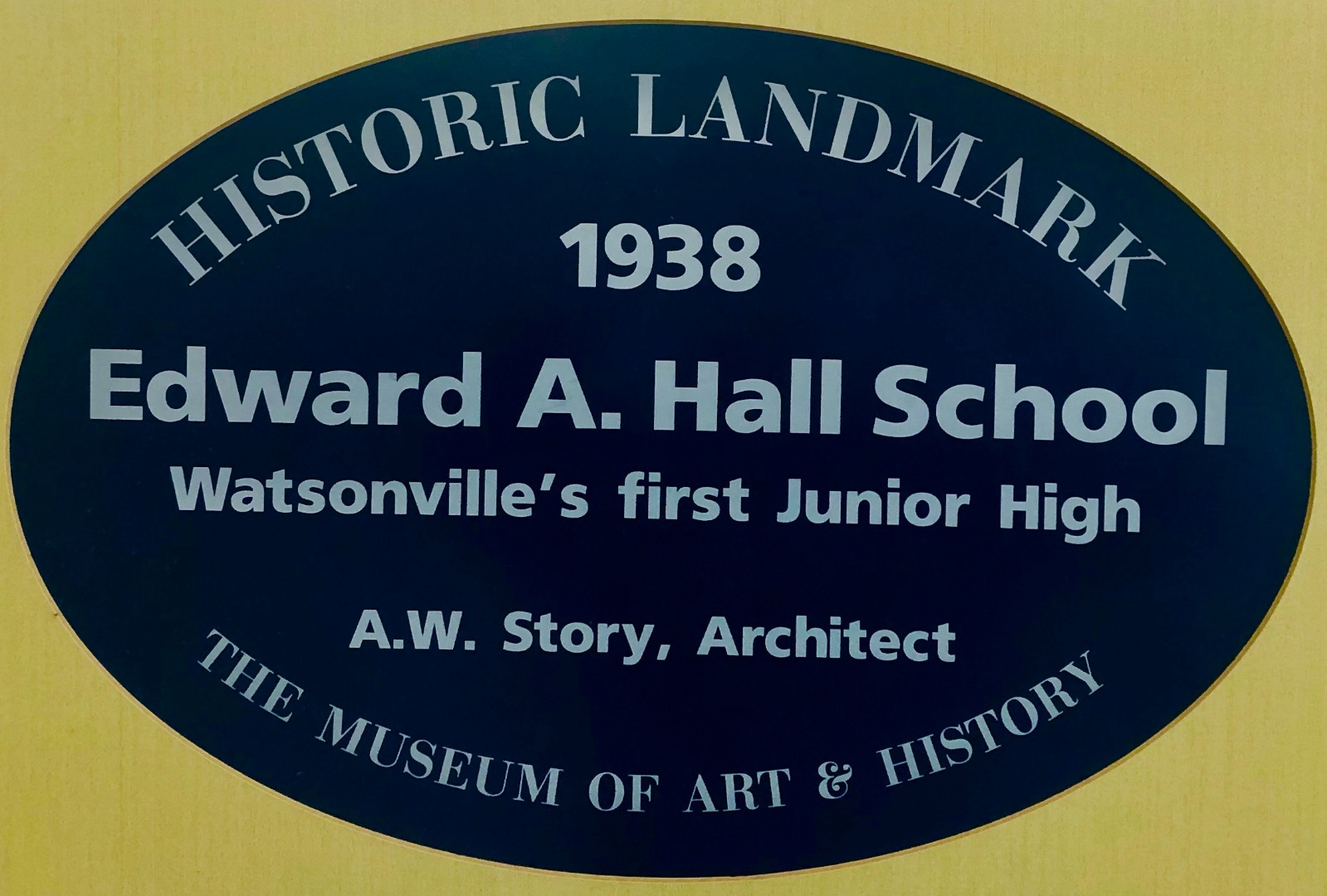 Historic landmark sign for Edward A. Hall School